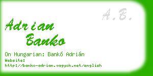 adrian banko business card