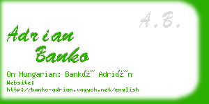 adrian banko business card